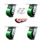 Service Caster 4 Inch Green Poly on Cast Iron Caster Set with Roller Bearings and Swivel Locks SCC-35S420-PUR-GB-BSL-4 - alternate 5
